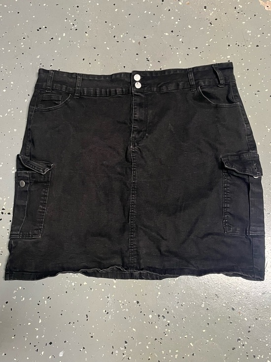 Dresses & Skirts - Women black jeans plus skirt size 5XL knee length